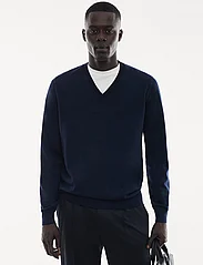 Mango - 100% merino wool V-neck sweater - v-ringat - navy - 2