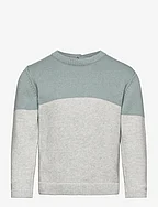 Contrasting knit sweater - MEDIUM GREY