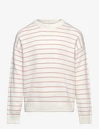 Striped cotton-blend sweater - LT-PASTEL PINK