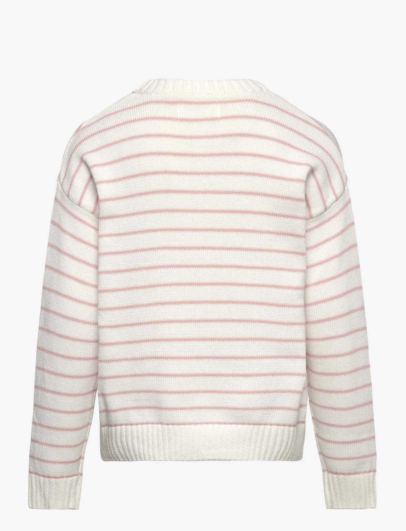 Mango - Striped cotton-blend sweater - trøjer - lt-pastel pink - 1