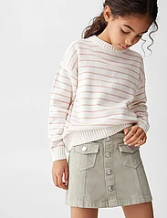 Mango - Striped cotton-blend sweater - pullover - lt-pastel pink - 0