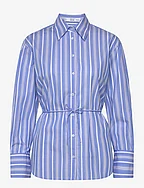 Striped bow blouse - LT-PASTEL BLUE