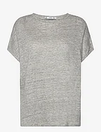 100% linen t-shirt - LT PASTEL GREY