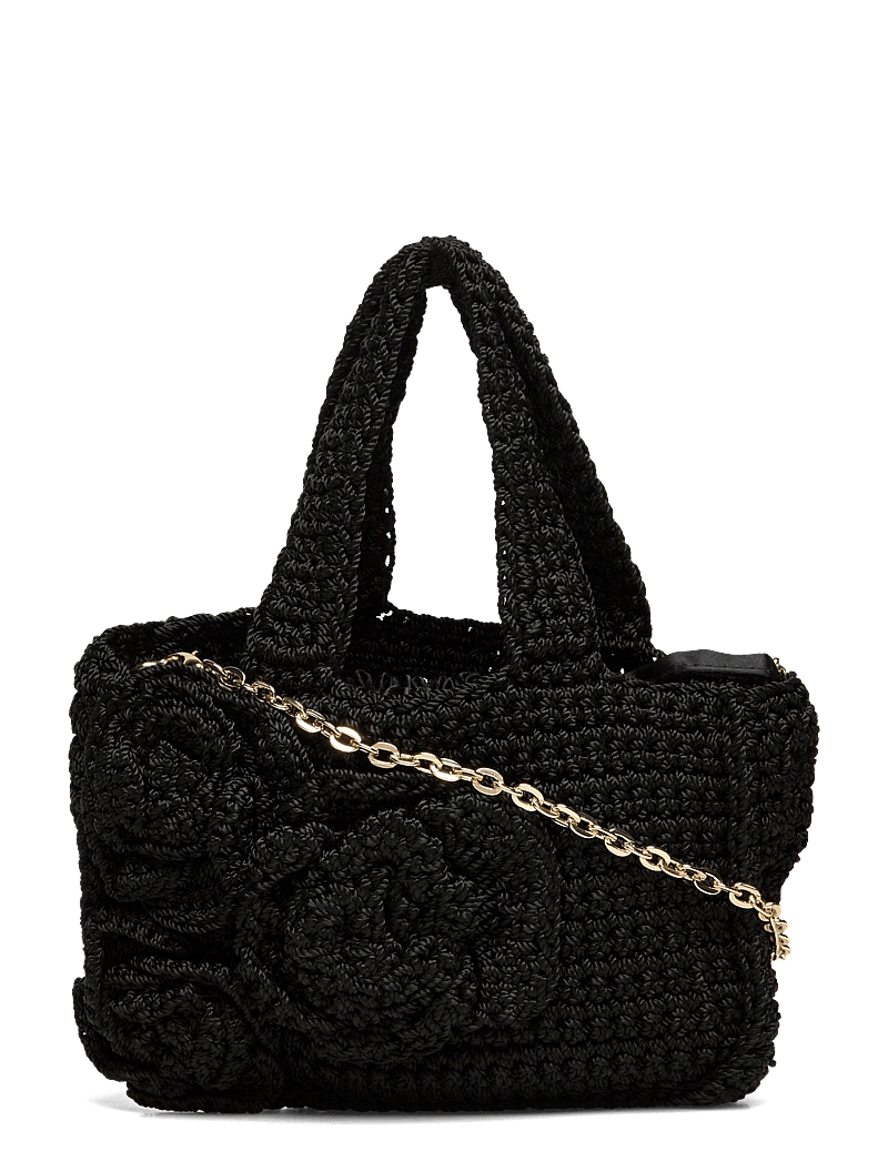 Mango - Flowers crochet mini bag - speciella tillfällen - black - 0