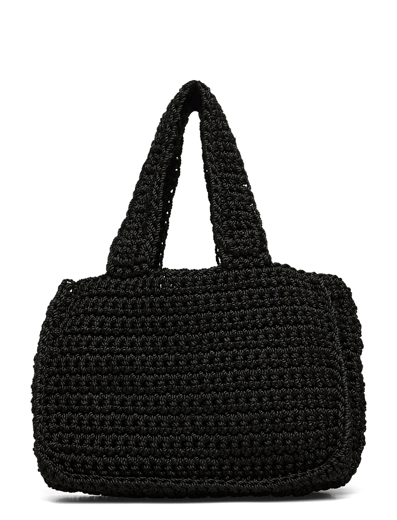 Mango - Flowers crochet mini bag - speciella tillfällen - black - 1