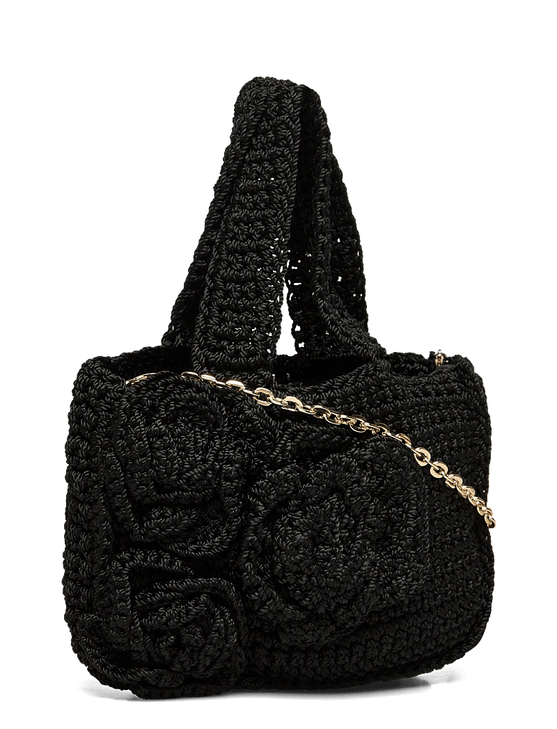 Mango - Flowers crochet mini bag - speciella tillfällen - black - 2