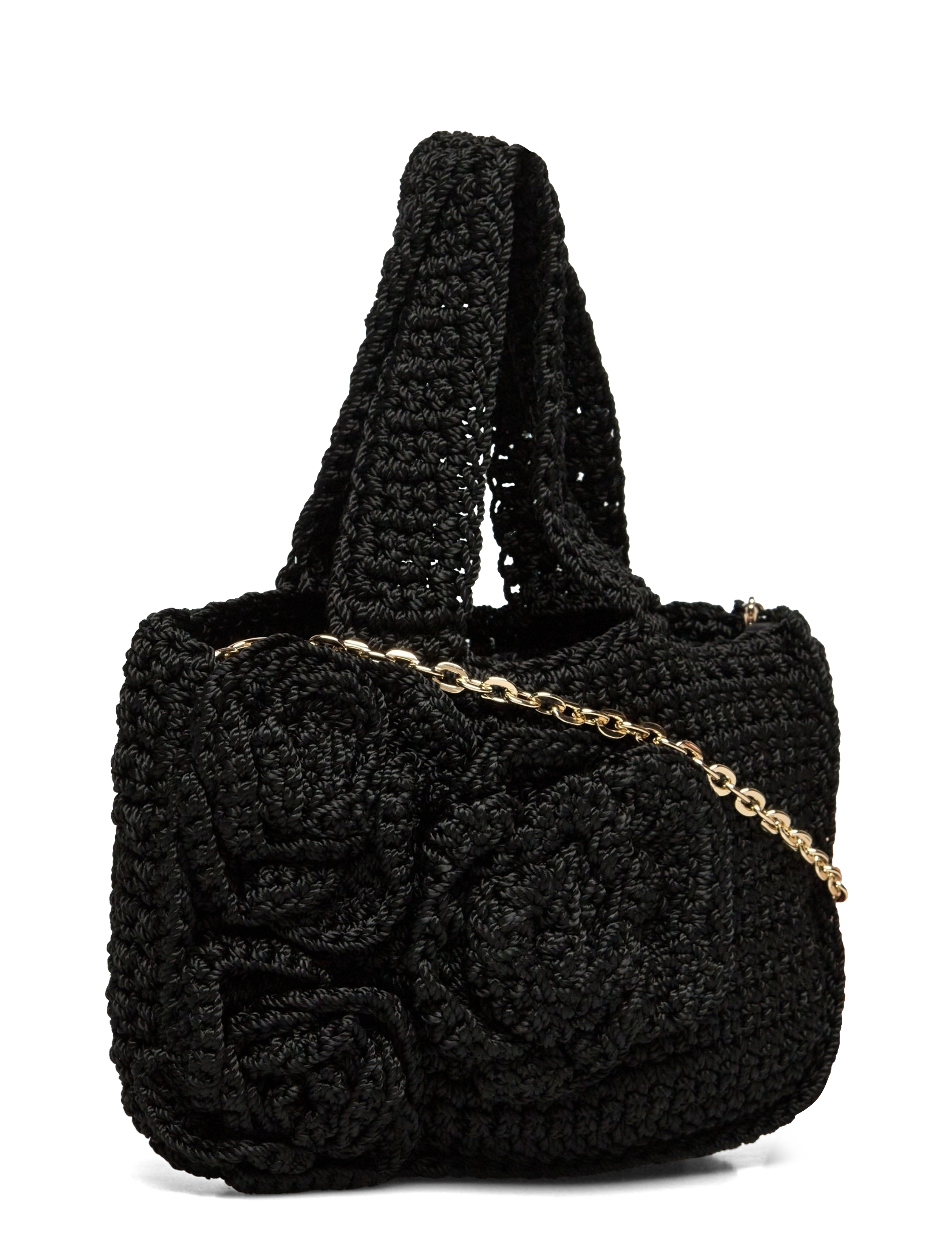 Mango - Flowers crochet mini bag - laveste priser - black - 1