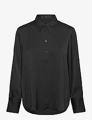 Mango - Satin finish flowy shirt - langærmede skjorter - black - 0