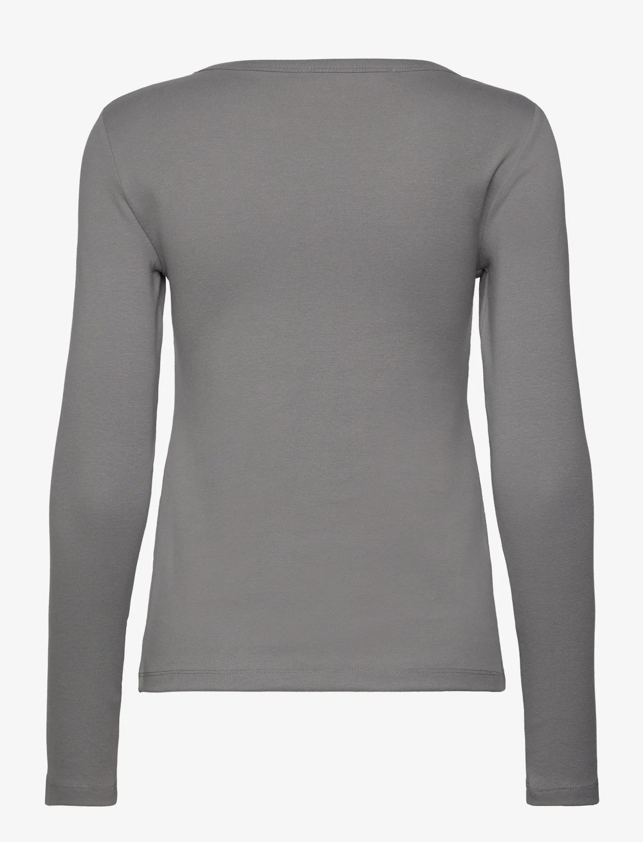 Mango - Long sleeve cotton t-shirt - laveste priser - grey - 1