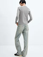 Mango - Long sleeve cotton t-shirt - laveste priser - grey - 3