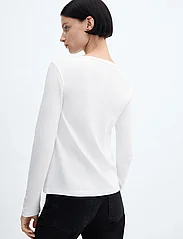 Mango - Long sleeve cotton t-shirt - de laveste prisene - white - 3