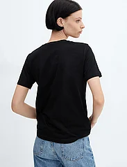 Mango - 100% cotton T-shirt - laveste priser - black - 3