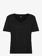 100% cotton V-neck t-shirt - BLACK