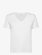 100% cotton V-neck t-shirt - WHITE