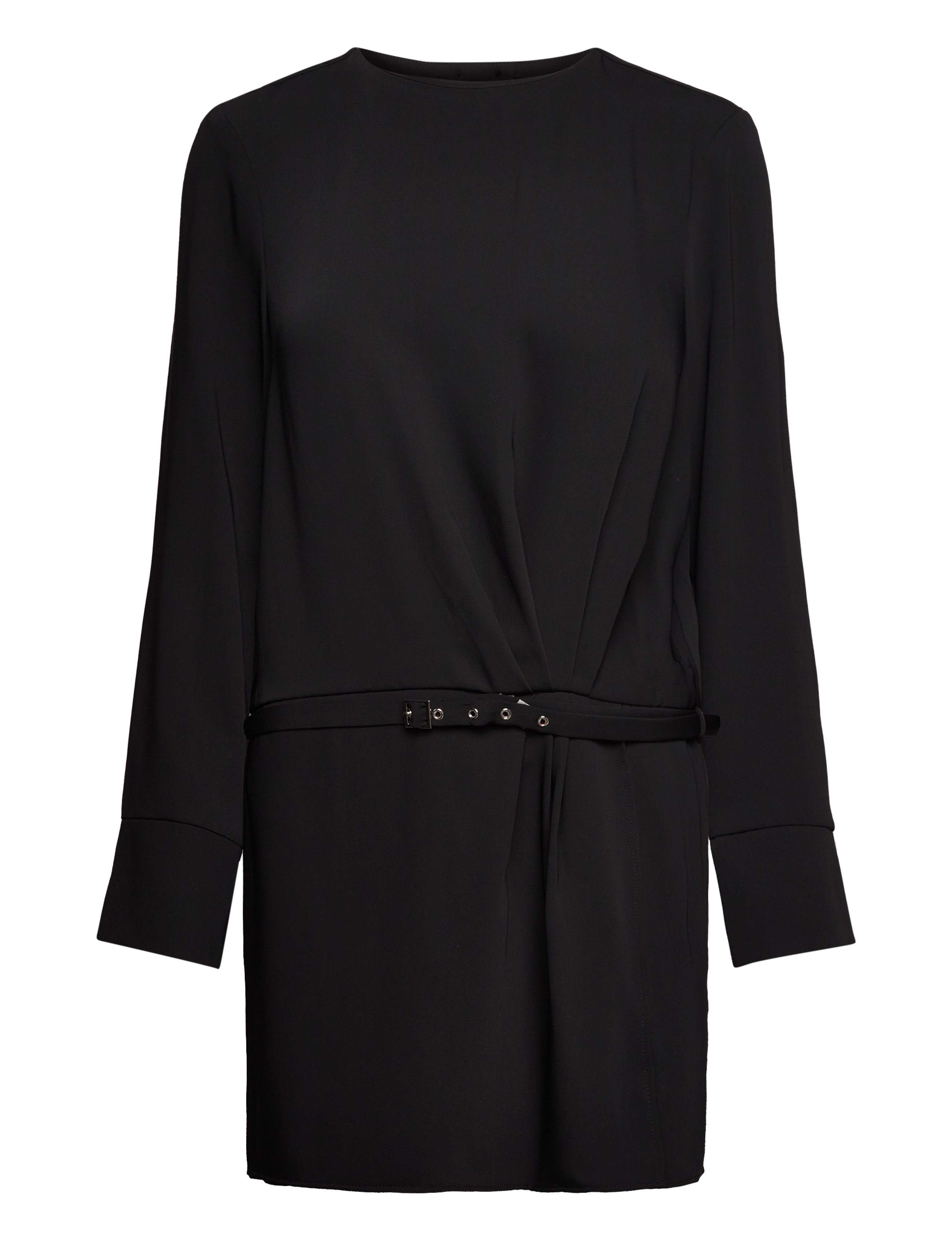 Mango - Ruched dress with belt - minikleidid - black - 2
