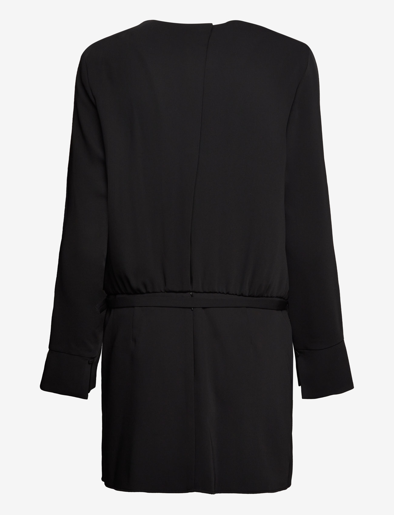Mango - Ruched dress with belt - korta klänningar - black - 2