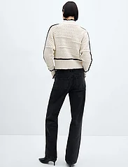Mango - Cable-knit sweater with contrasting trim - strikkegensere - natural white - 3