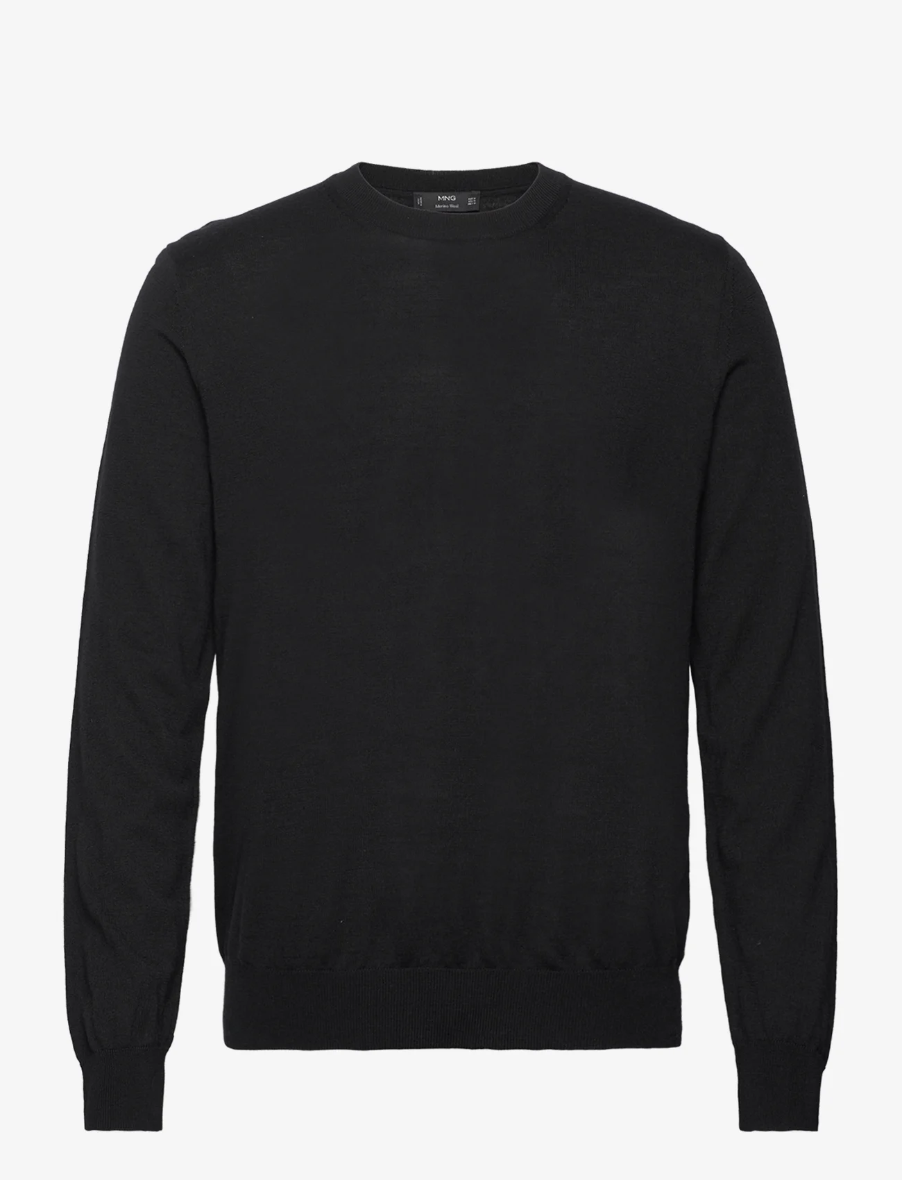 Mango - Merino wool washable sweater - strik med rund hals - black - 0