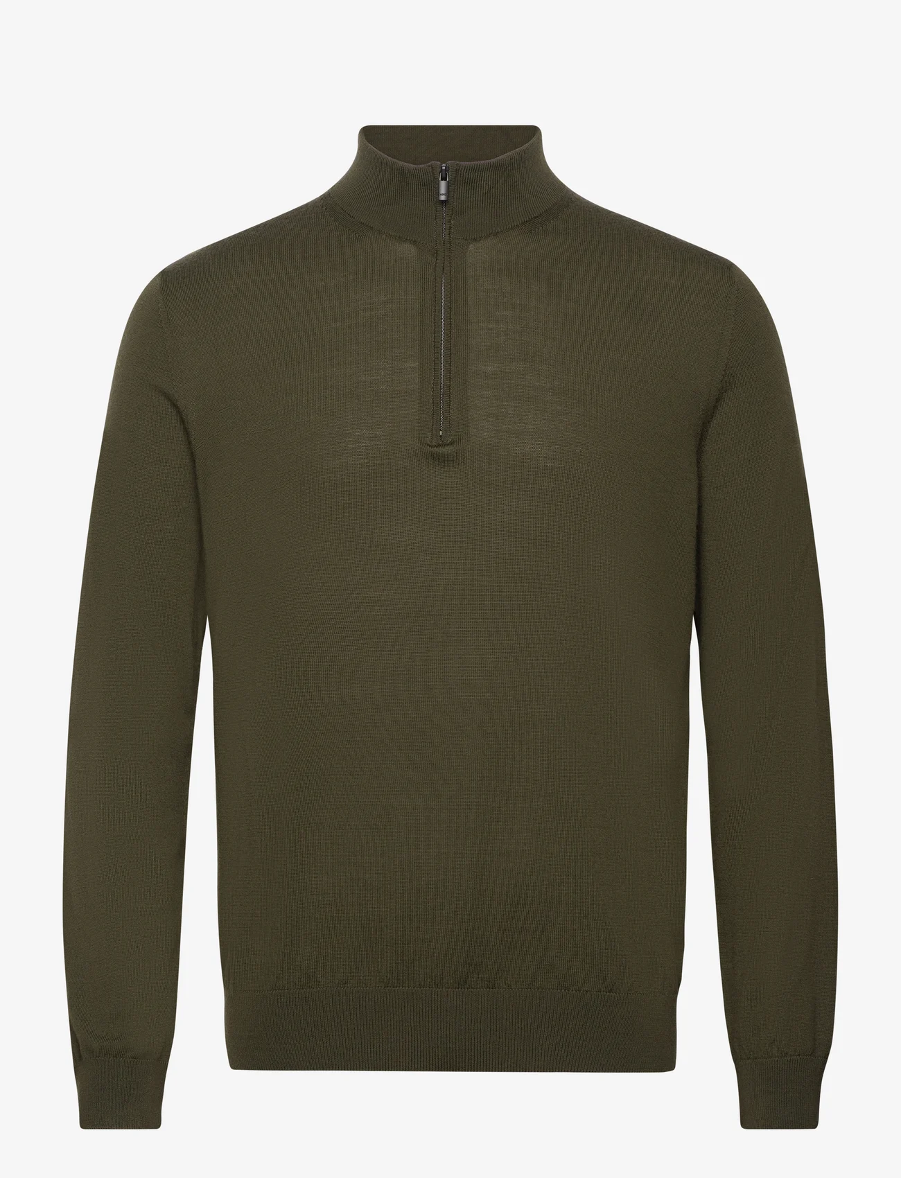 Mango - 100% merino wool sweater with zip collar - mænd - beige - khaki - 0