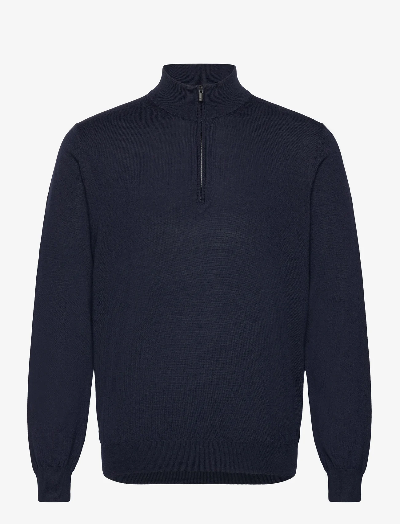 Mango - 100% merino wool sweater with zip collar - menn - navy - 0