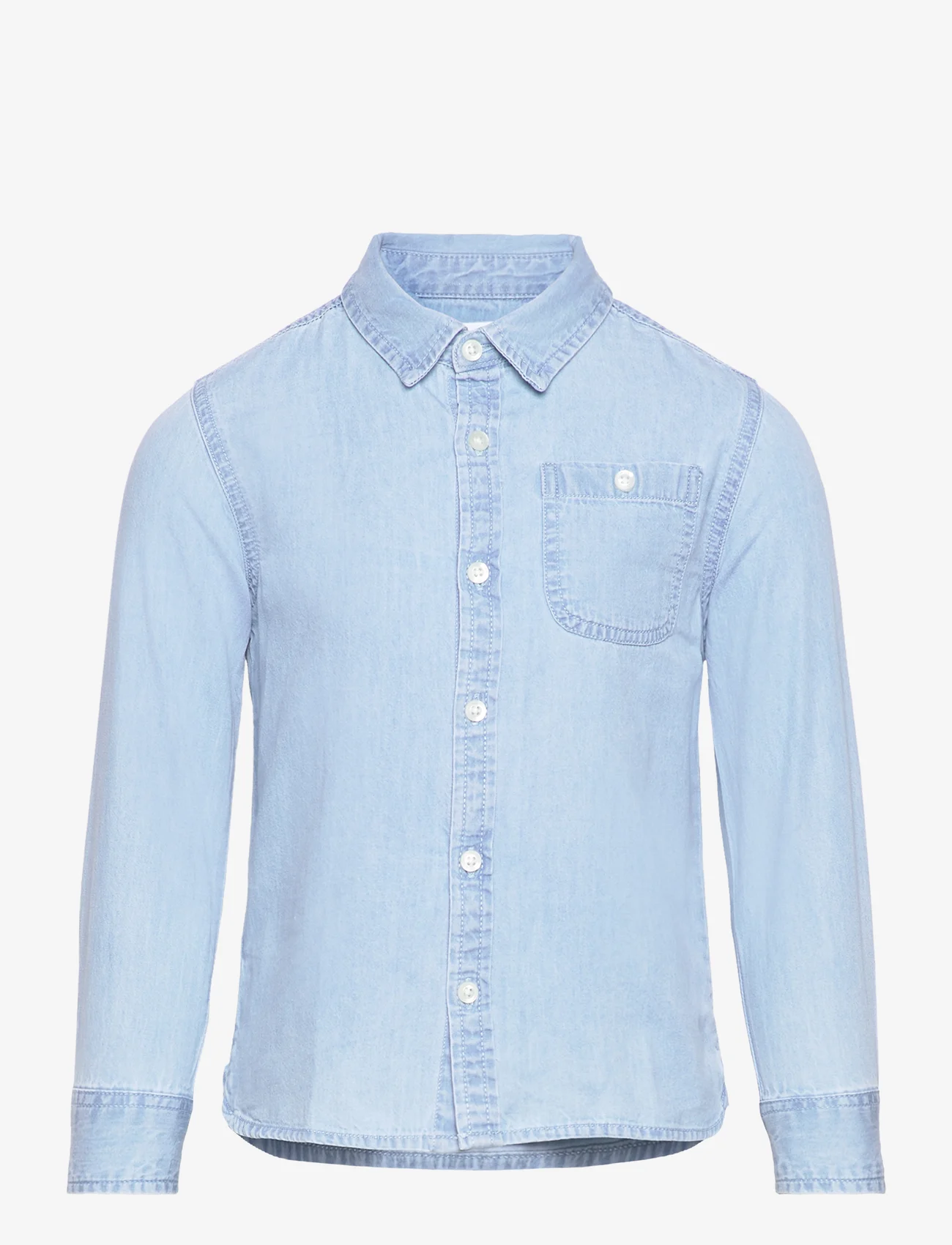 Mango - Cotton denim shirt - langermede skjorter - open blue - 0