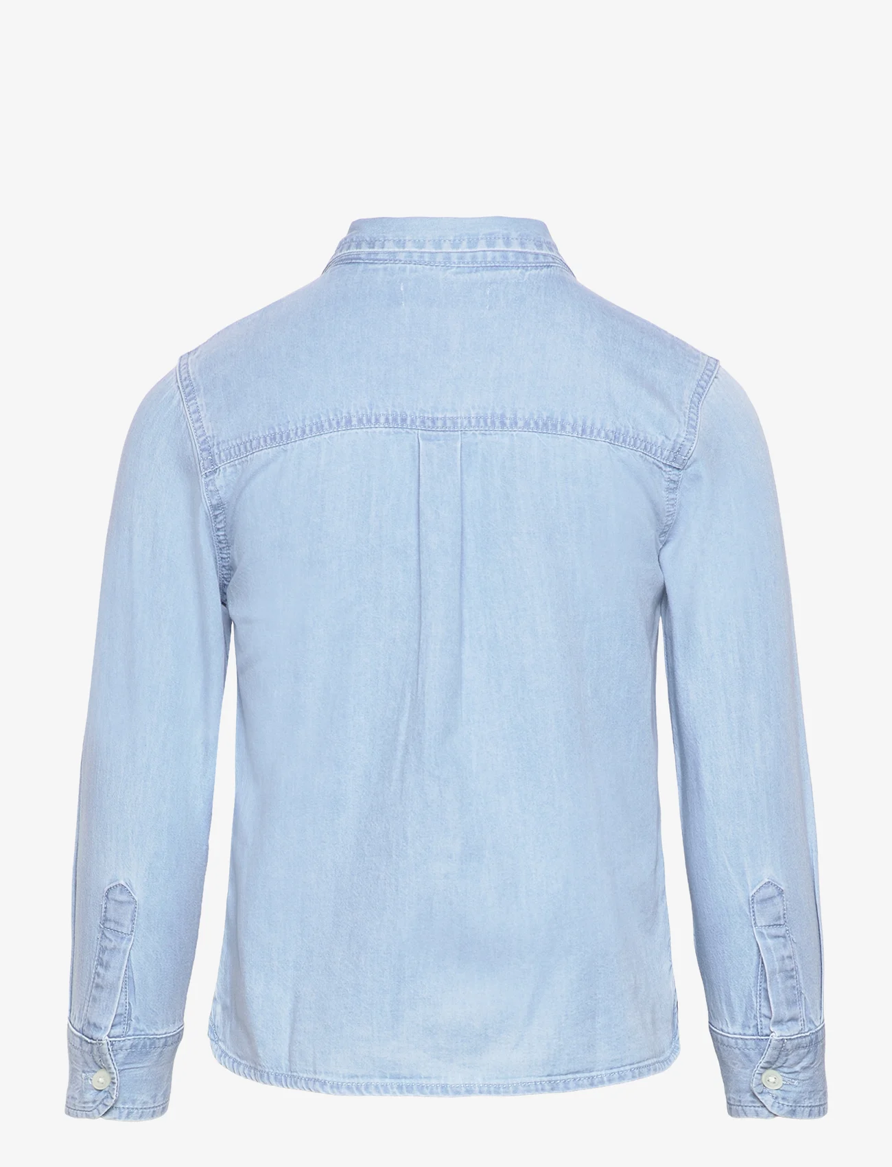 Mango - Cotton denim shirt - långärmade skjortor - open blue - 1
