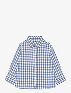 Gingham check cotton shirt - LT-PASTEL BLUE