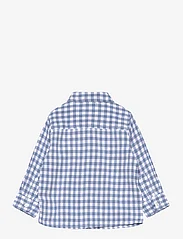 Mango - Gingham check cotton shirt - langermede skjorter - lt-pastel blue - 1