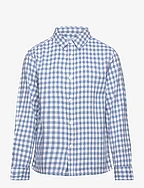 Gingham check cotton shirt - LT-PASTEL BLUE