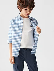 Mango - Gingham check cotton shirt - långärmade skjortor - lt-pastel blue - 2