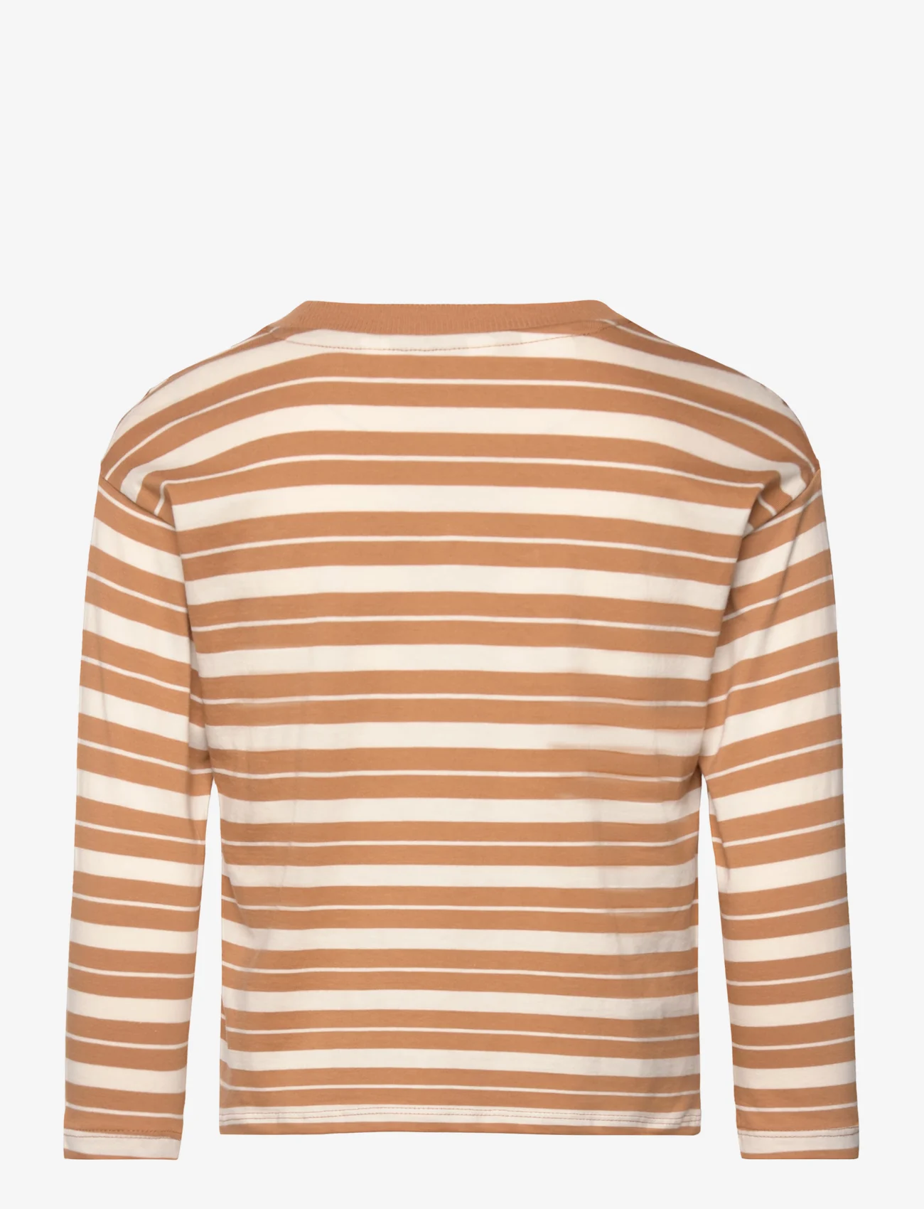 Mango - Striped cotton T-shirt - langærmede t-shirts - dark yellow - 1