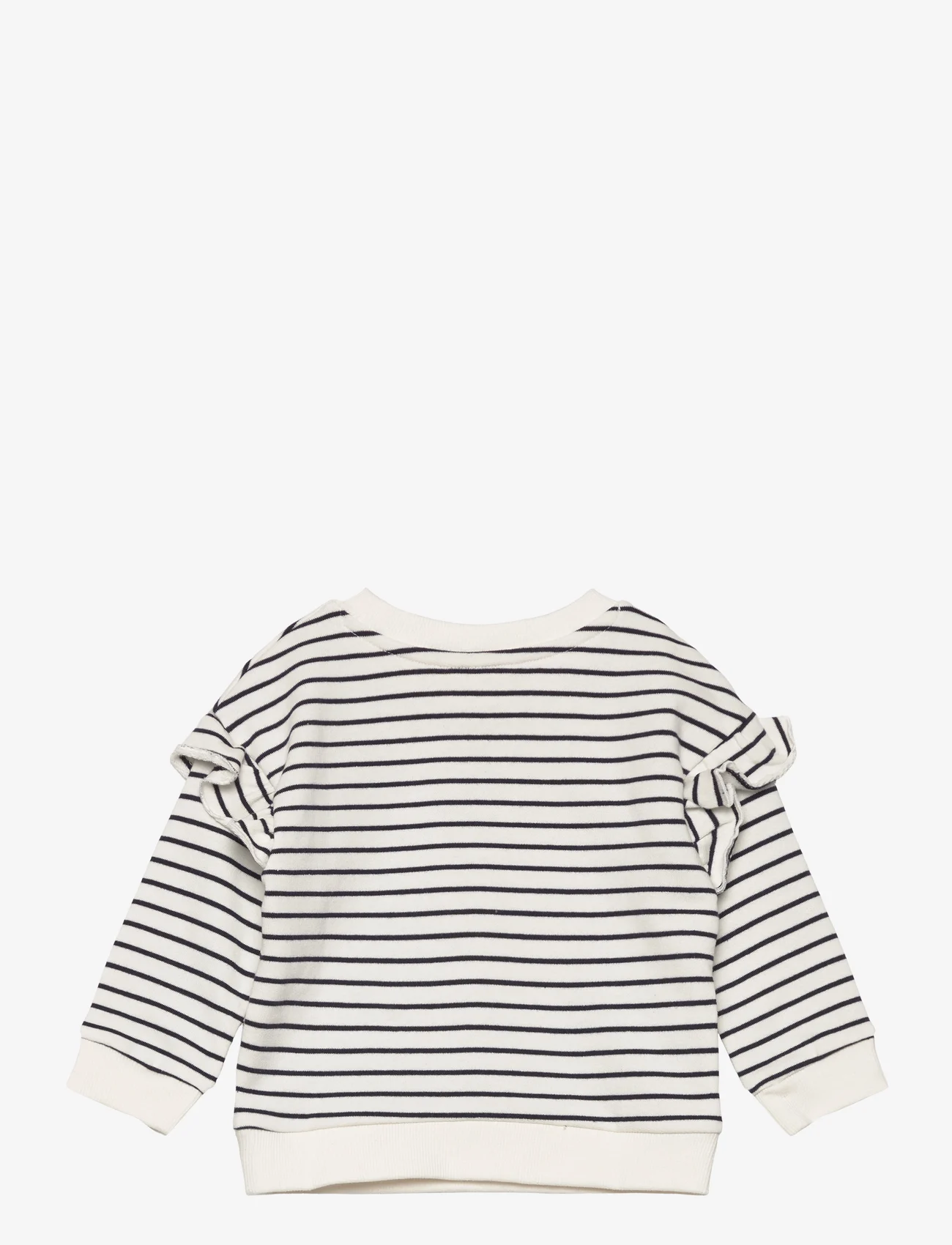 Mango - Ruffled striped sweatshirt - sweatshirts - navy - 1