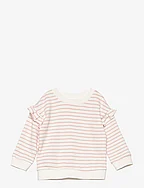 Ruffled striped sweatshirt - PINK