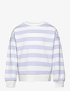 Striped cotton-blend sweatshirt - LT-PASTEL BLUE