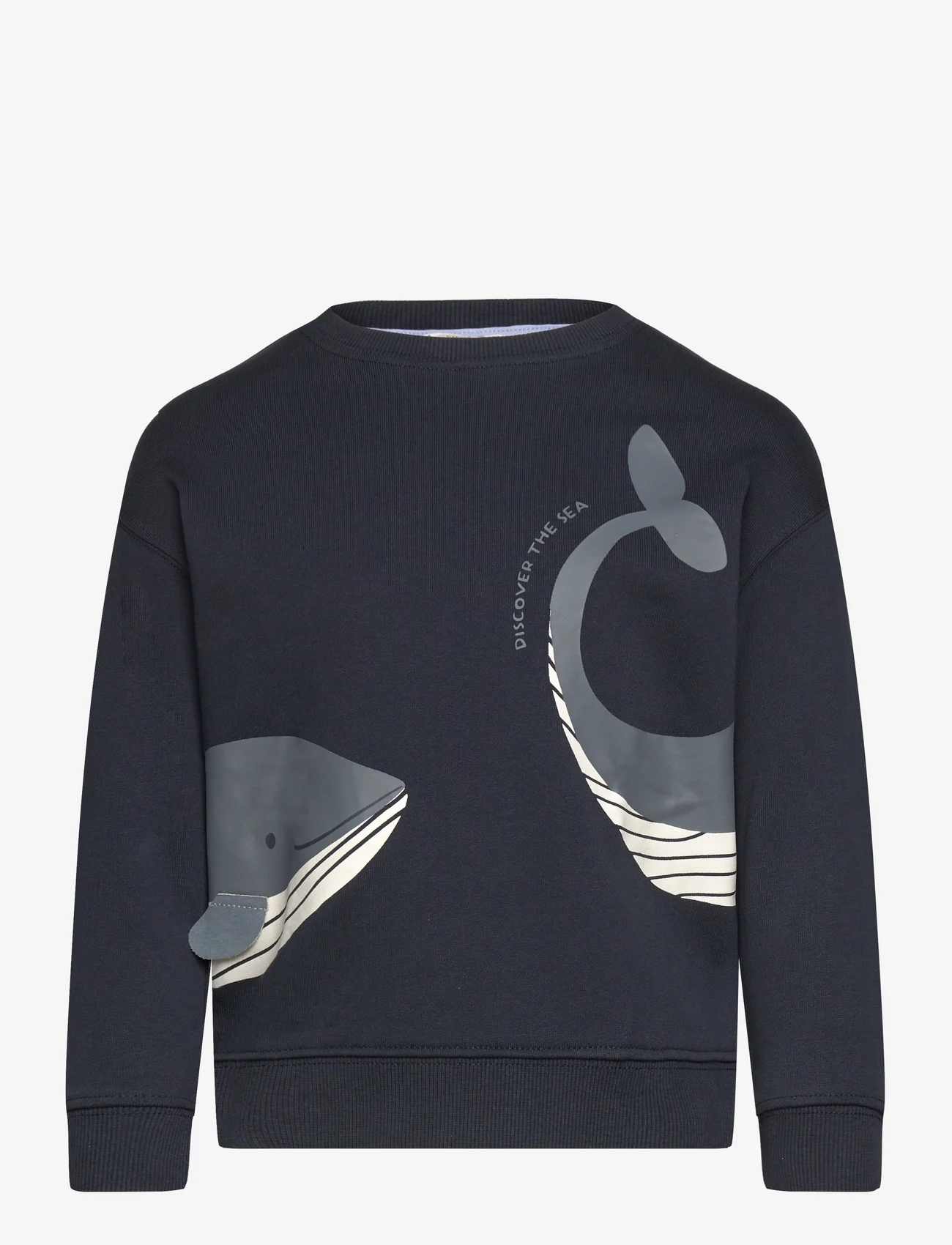 Mango - Printed cotton sweatshirt - sweatshirts - navy - 0