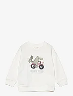 Printed cotton sweatshirt - NATURAL WHITE