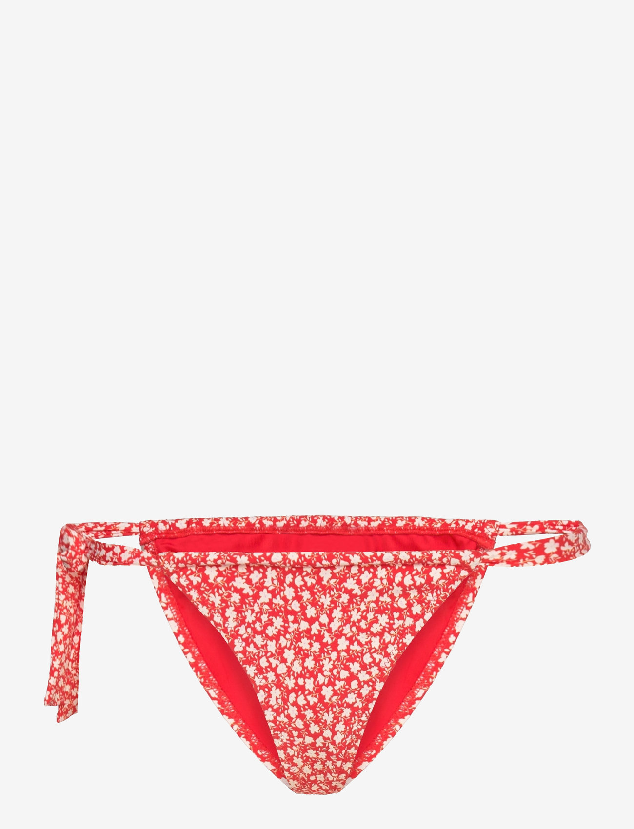 Mango - Classic floral bikini bottoms - side tie bikinier - red - 1