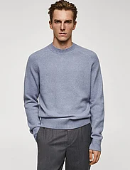 Mango - Knitted sweater with ribbed details - strik med rund hals - lt-pastel blue - 2