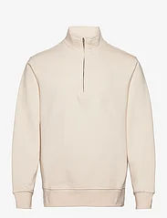 Mango - Cotton sweatshirt with zip neck - sweatshirts - light beige - 0