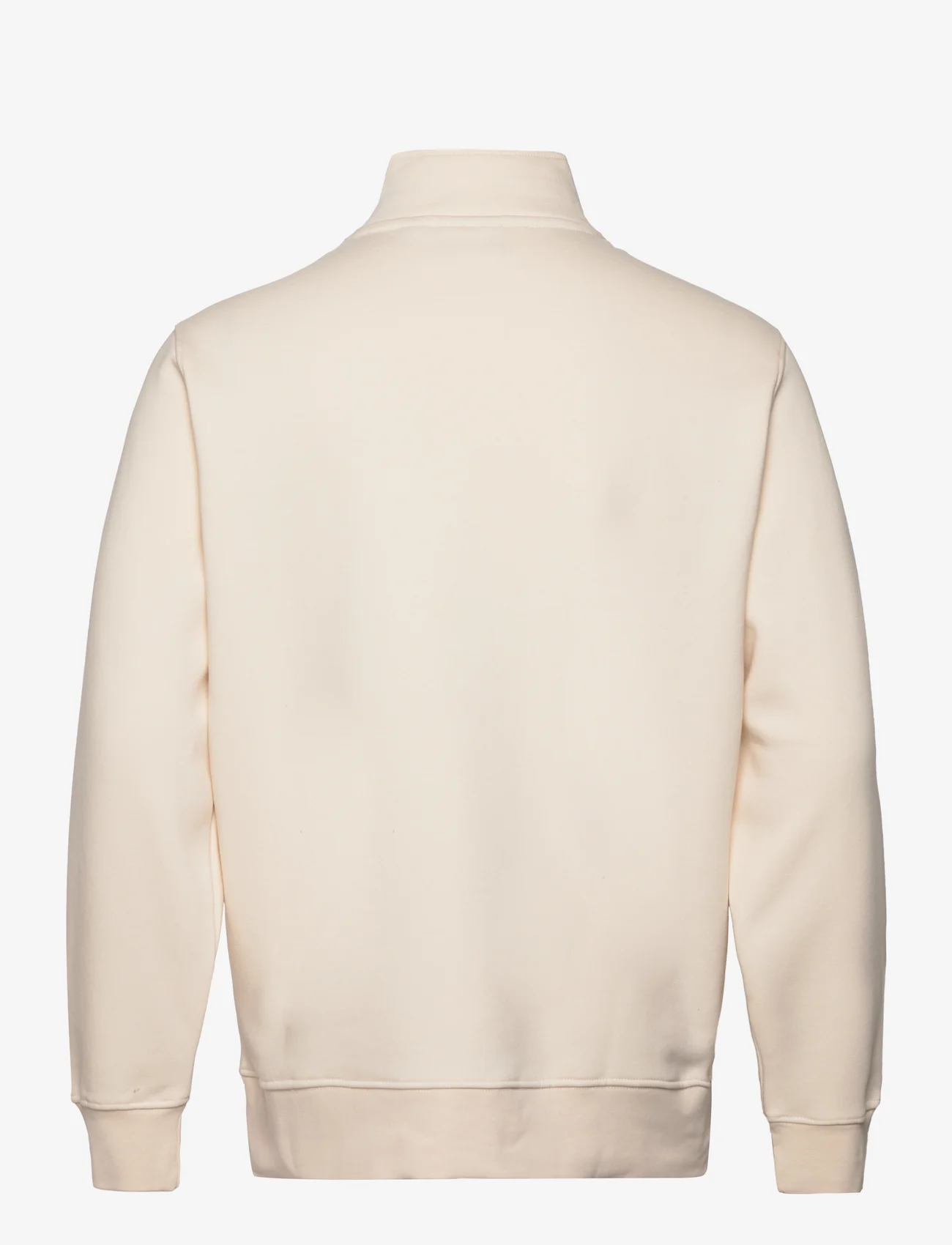 Mango - Cotton sweatshirt with zip neck - sweatshirts - light beige - 1