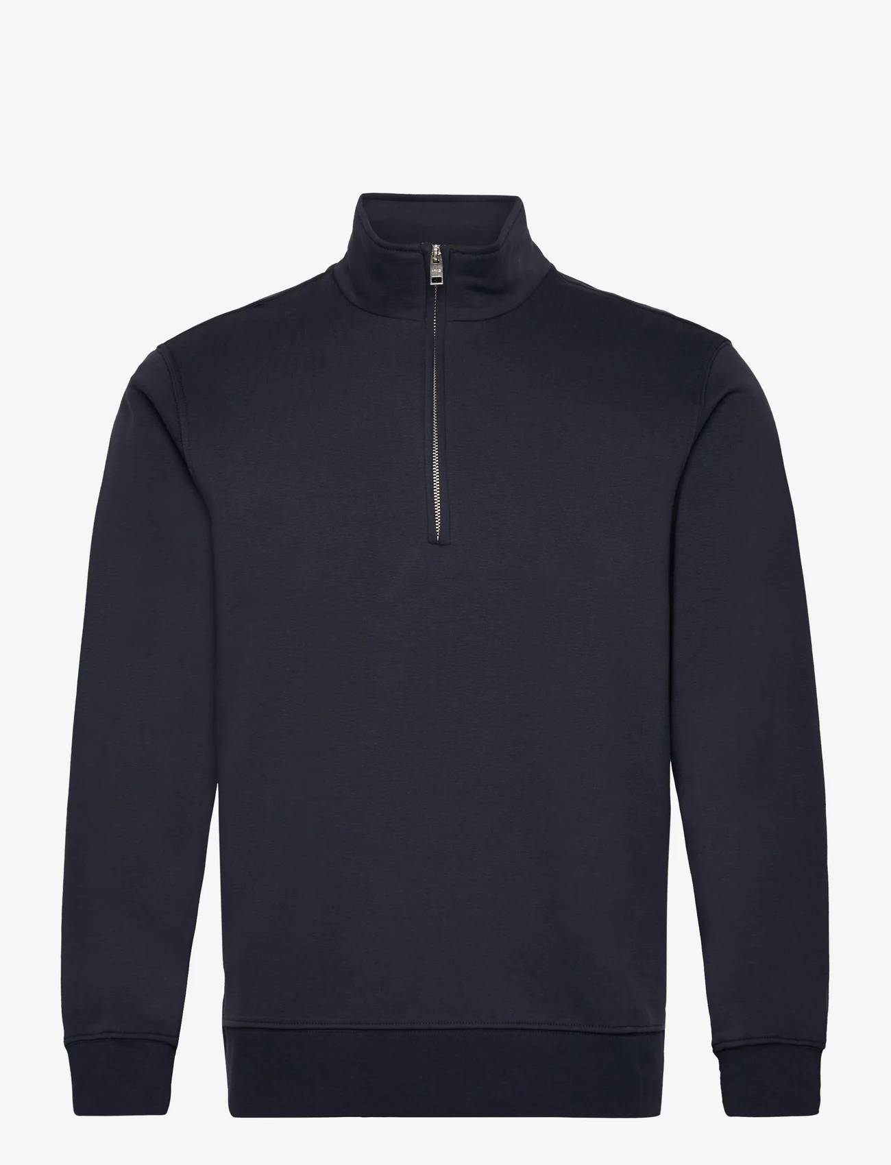 Mango - Cotton sweatshirt with zip neck - sweatshirts - navy - 0