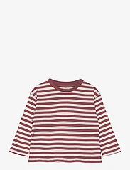 Mango - Striped long sleeves t-shirt - långärmade t-shirts - dark red - 0