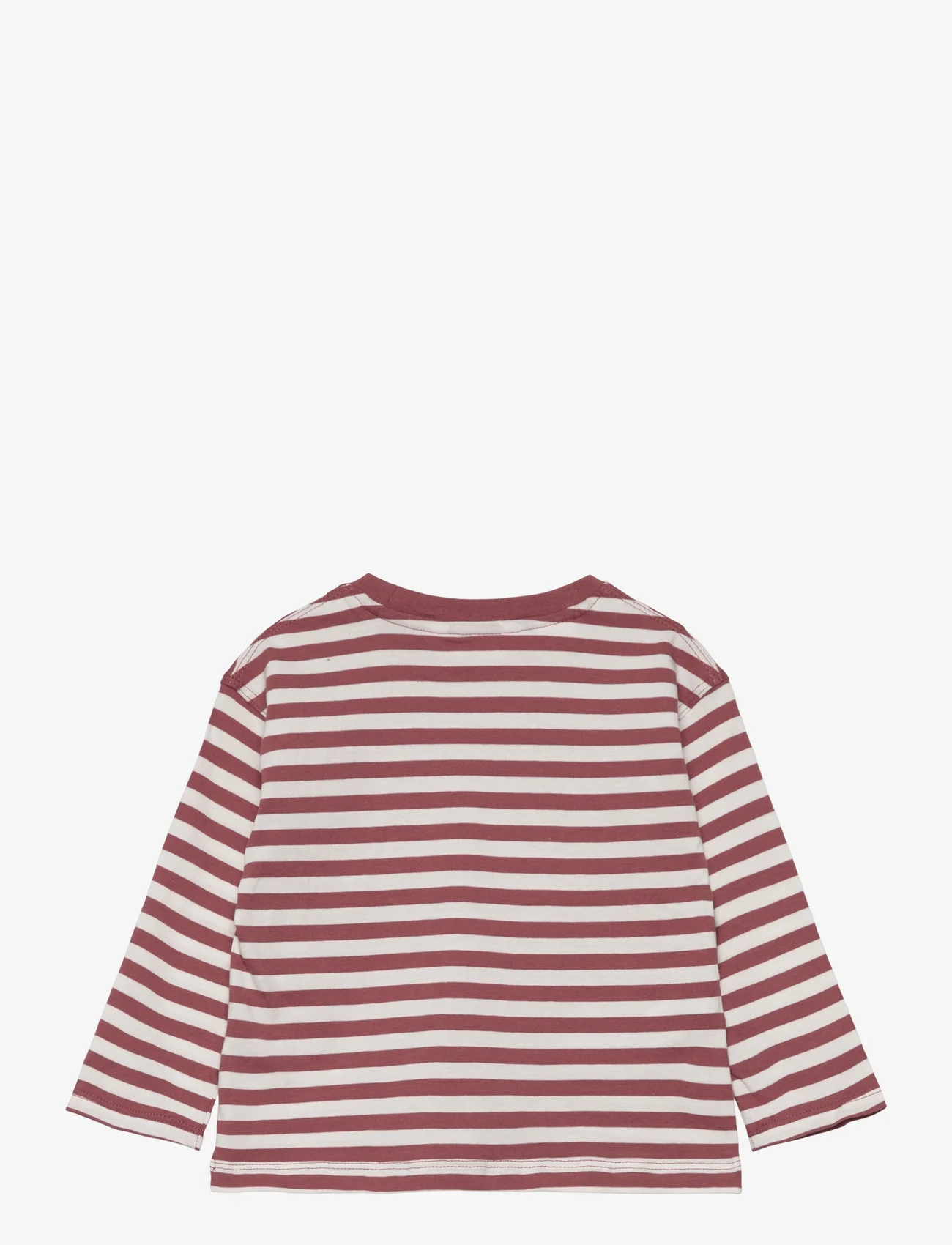 Mango - Striped long sleeves t-shirt - långärmade t-shirts - dark red - 1