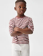 Mango - Striped long sleeves t-shirt - långärmade t-shirts - dark red - 2