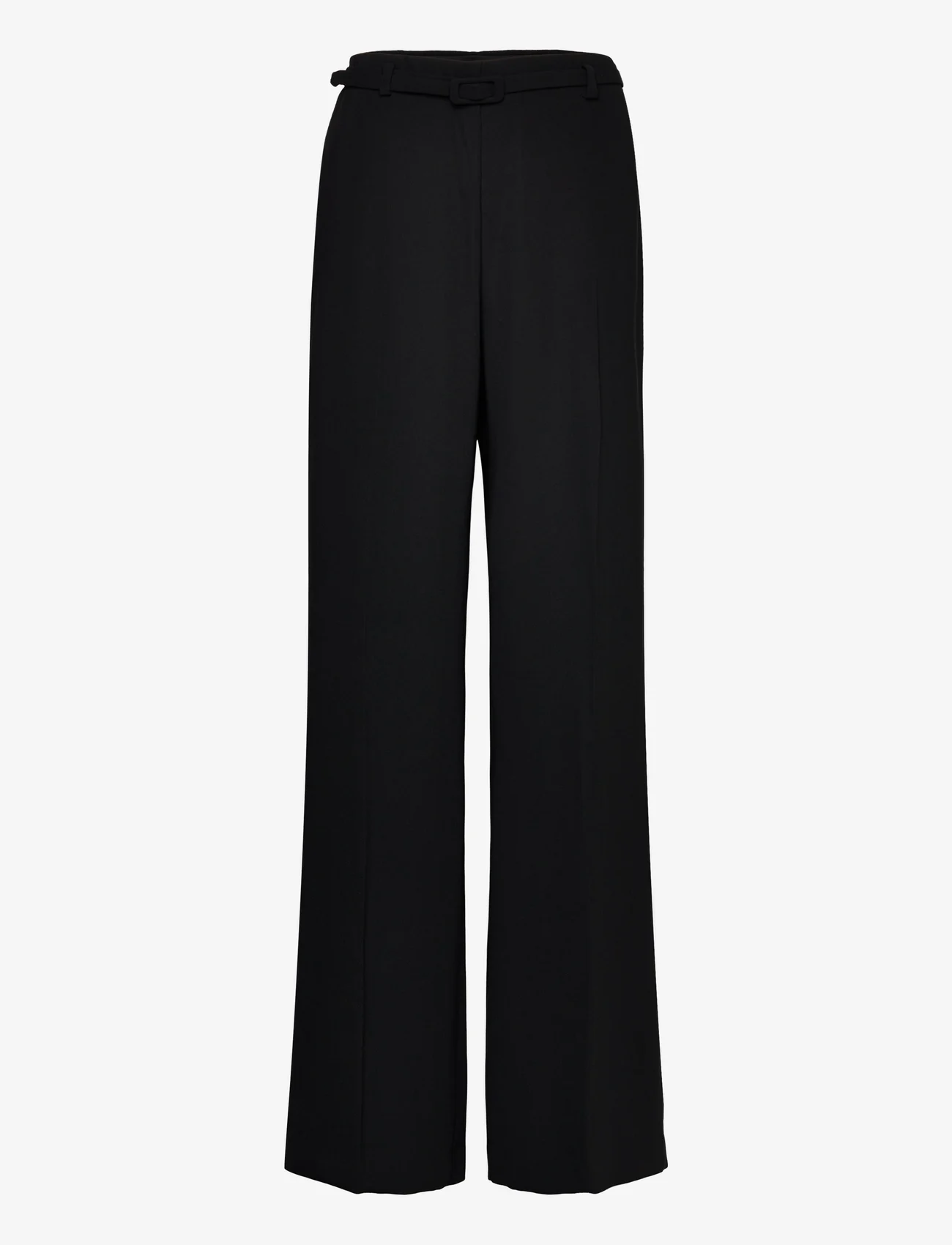 Mango - Wideleg trousers with belt - vida byxor - black - 0