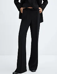 Mango - Wideleg trousers with belt - vida byxor - black - 2