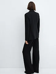 Mango - Wideleg trousers with belt - leveälahkeiset housut - black - 3