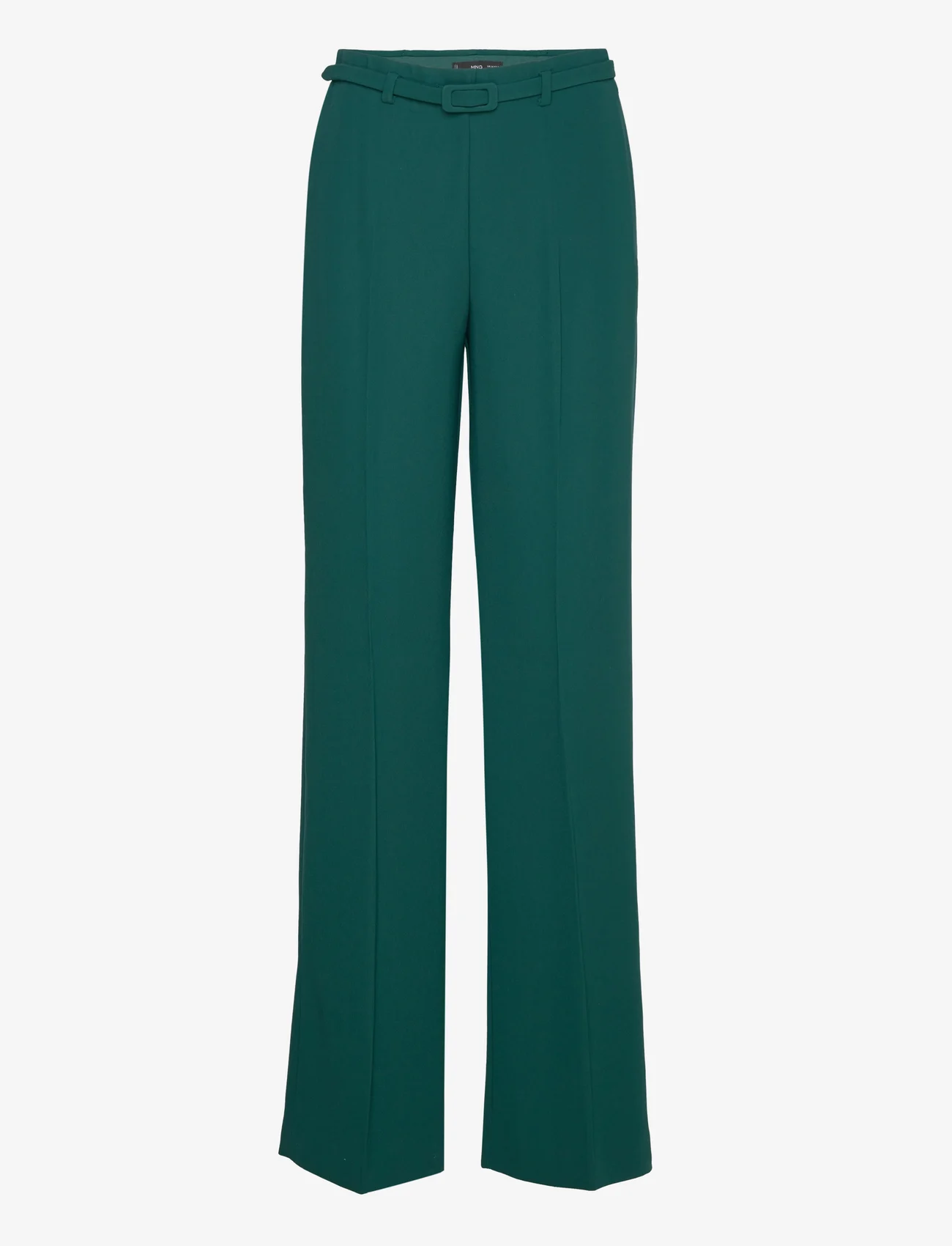 Mango - Wideleg trousers with belt - vida byxor - dark green - 0