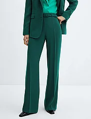 Mango - Wideleg trousers with belt - vida byxor - dark green - 2
