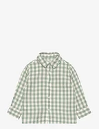 Gingham check cotton shirt - GREEN